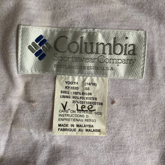 Columbia Jacket Girls‎ 14 16 Windbreaker Hooded Lined 90s Youth - Picture 3 of 10